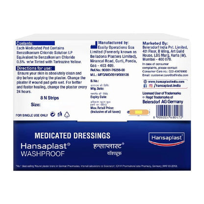 Hansaplast Washproof Bandage Strip pack of 8
