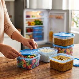 Smartle Fresia Opaue Container Blue set of 4