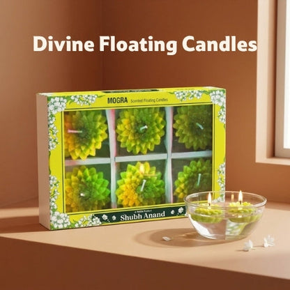 Shubh Anand Mogra Scented Floating Candles, 6 Pcs