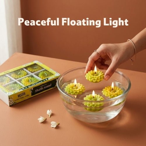 Shubh Anand Mogra Scented Floating Candles, 6 Pcs