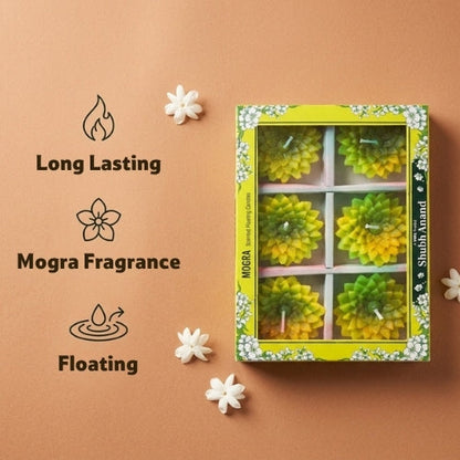 Shubh Anand Mogra Scented Floating Candles, 6 Pcs
