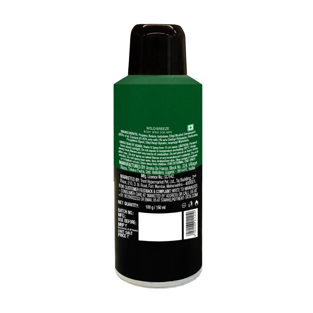 Skye Wild Breeze Body Spray For Men, 150 ml