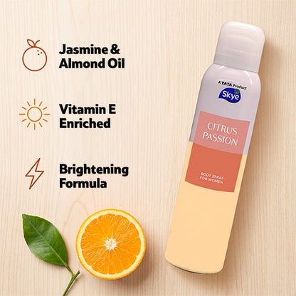 Skye Citrus Passion Body Spray For Women, 150 ml