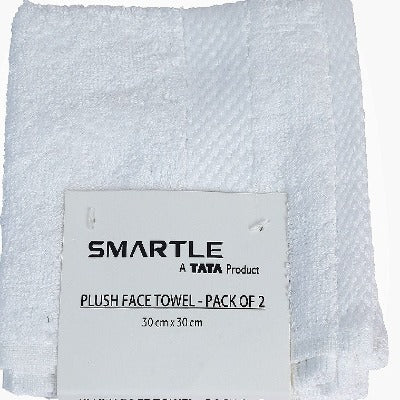 Smartle Face Towel Plush White set of 2