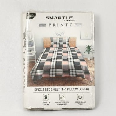 Smartle Printz Single Bedsheet Checkered 1 pc