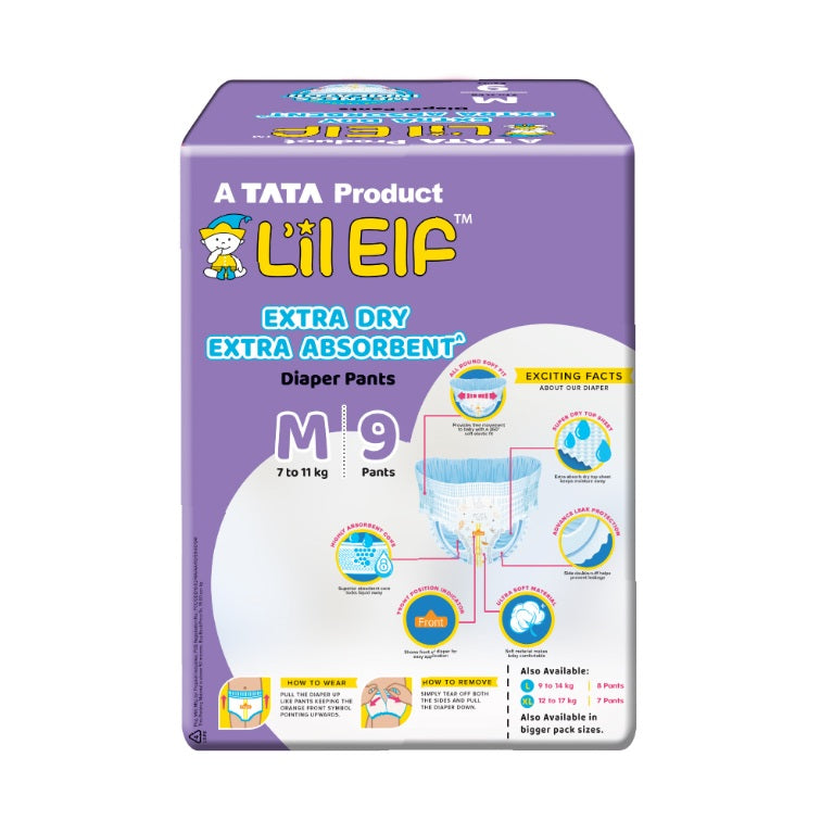 Tata Diaper Pants M, Pack of 9