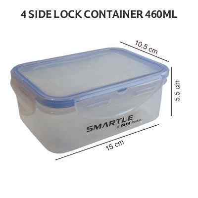 Smartle 4 Side Lock Container Rectangle 460 Ml 1 pc