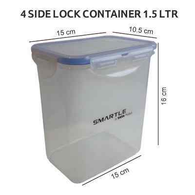 Smartle 4 Side Lock Container Rectangle 1.5 Ltr 1 pc