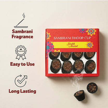 Shubh Anand Sambrani Dhoop Cups, 12 Pcs