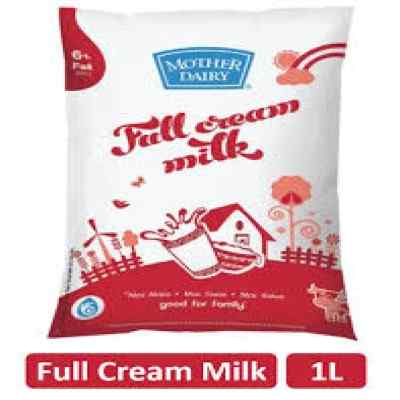 Mother Dairy Full Cream Milk Pouch 1 ltr