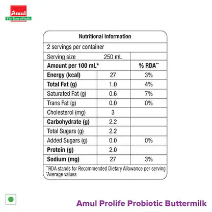 Amul Probiotic Buttermilk Pet 500 ml