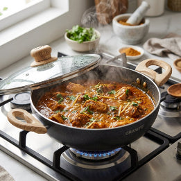 Smartle Granito Induction Based Non Stick 24 Cm Kadhai With Lid 1 pc