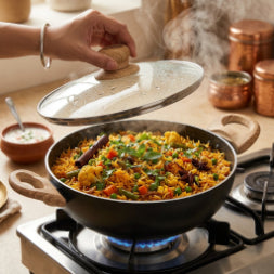 Smartle Granito Induction Based Non Stick 28 Cm Kadhai With Lid 1 pc