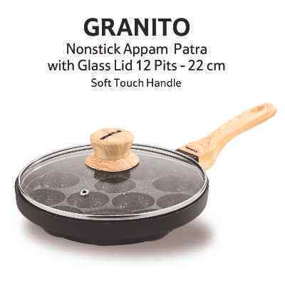 Smartle Granito Appam Patra 12 Pits With Lid 1 pc