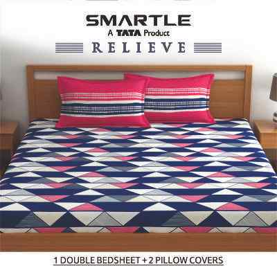 Smartle Relieve Double Bedsheet Trio Pink 1 pc