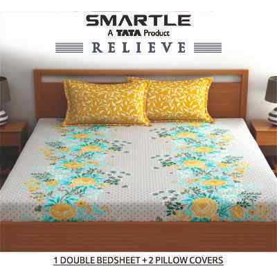 Smartle Relieve Double Bedsheet Rose Yellow 1 pc