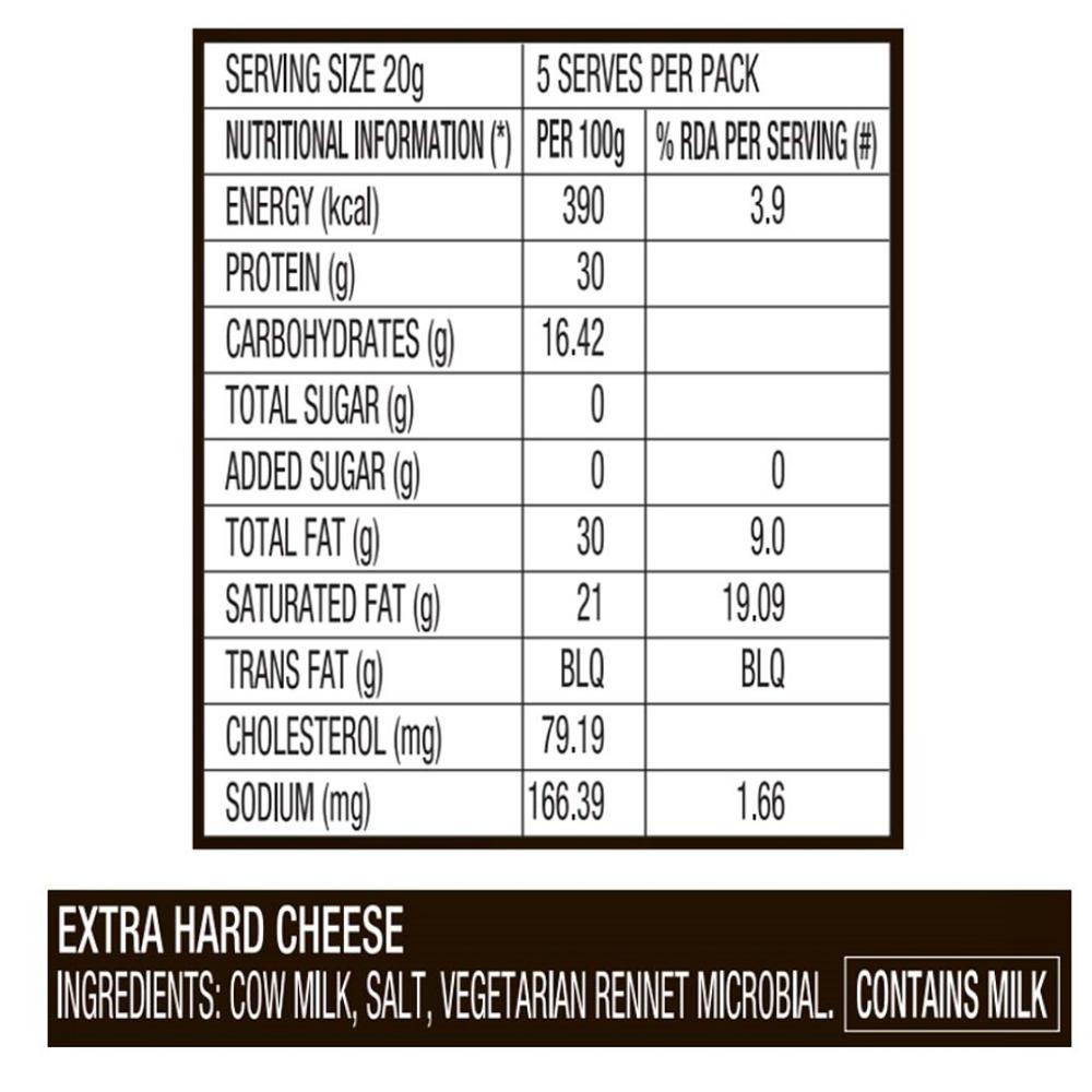 D'Lecta Parmesan Cheese Block 100 gm
