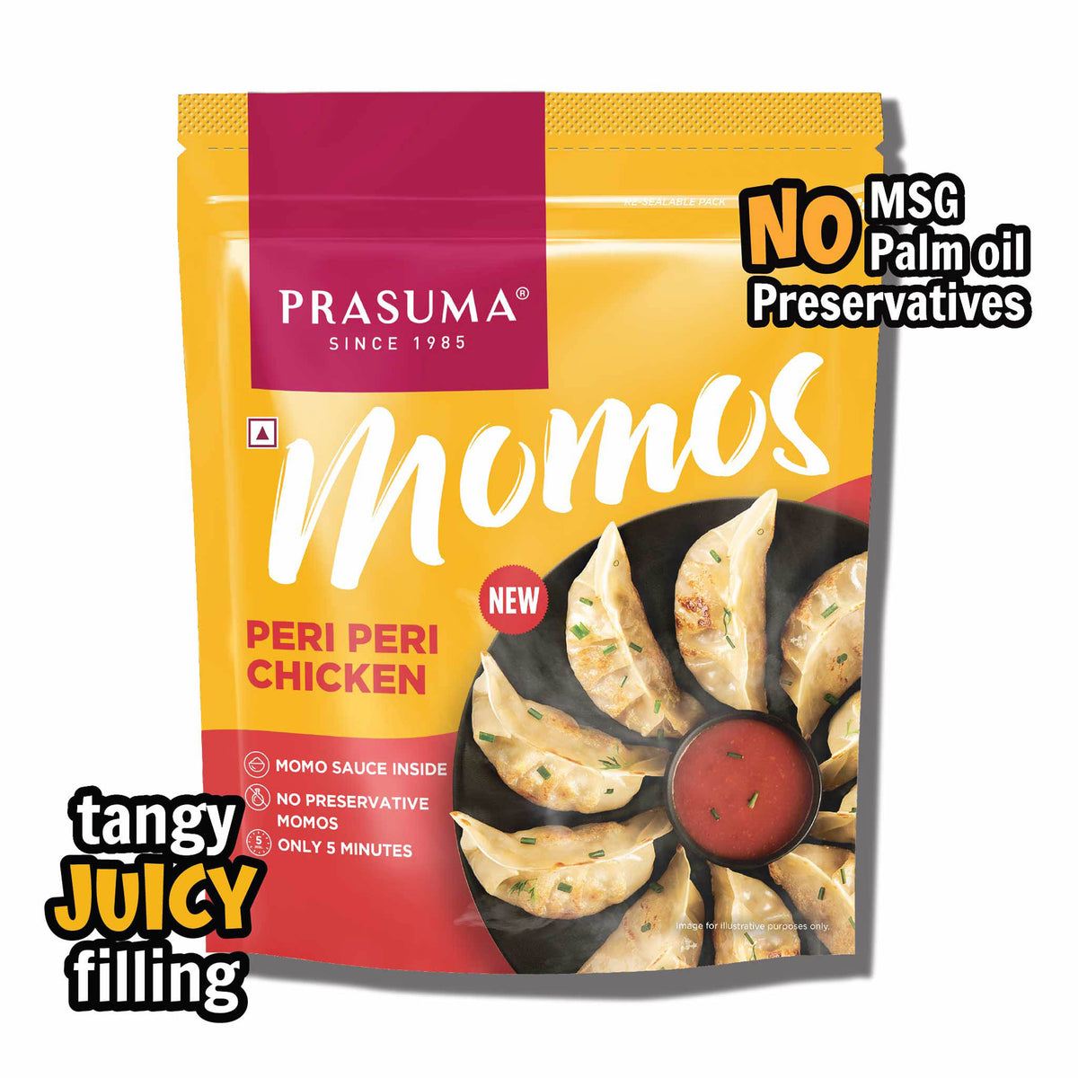 Prasuma Periperi Chicken Momos 250 g