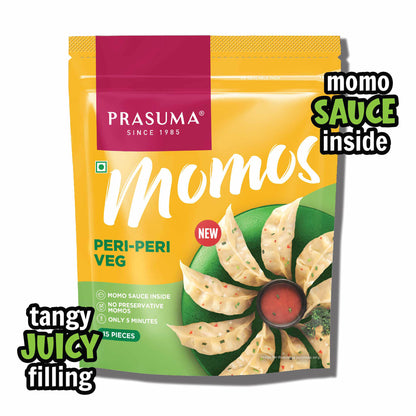 Prasuma Periperi Veg Momos 15 Pcs 250 g