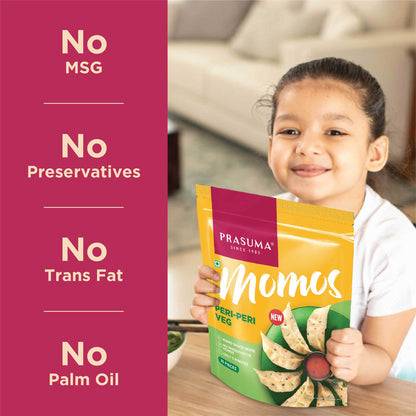 Prasuma Periperi Veg Momos 15 Pcs 250 g