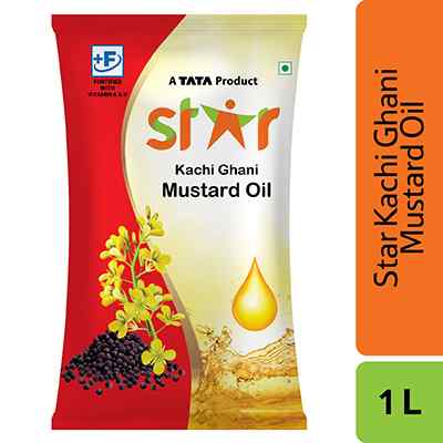 Star Kachi Ghani Mustard Oil Pouch 1 Ltr