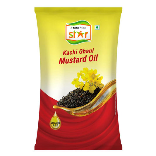 Star Kachi Ghani Mustard Oil Pouch 1 ltr