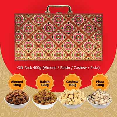 Star Healthy Gifting Dryfruit Wooden Pack 400 Gm