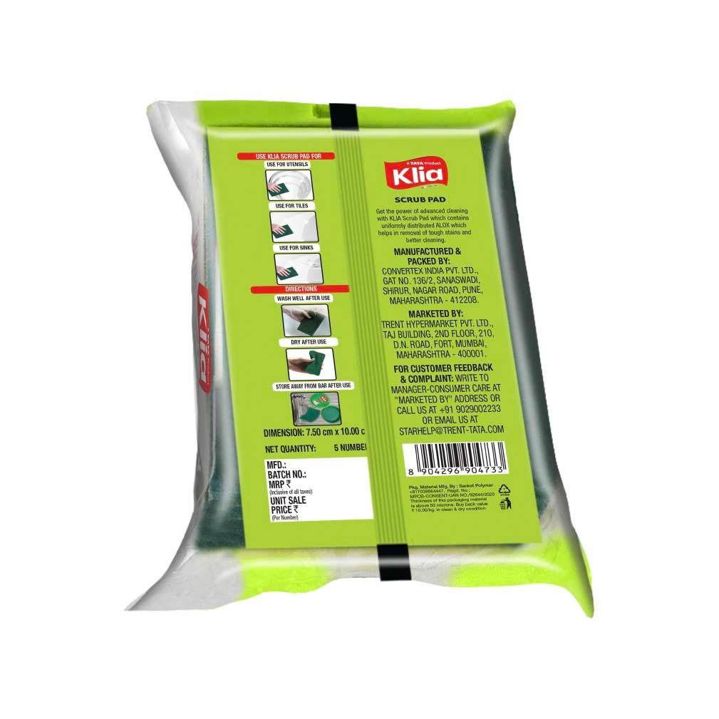Klia Nylon Scrub Pad pack of 5