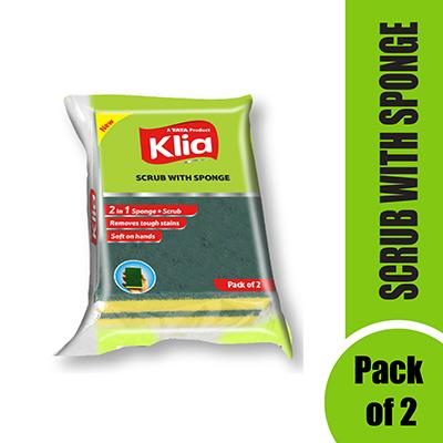 Klia Scrub Pad With Sponge pack of 2