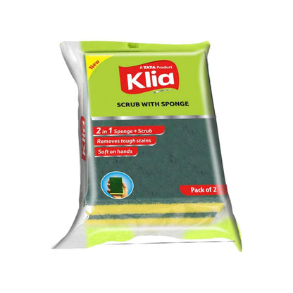Klia Scrub Pad With Sponge pack of 2