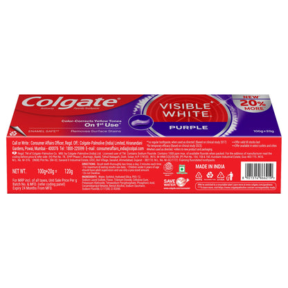 Colgate Visible White Purple Toothpaste 120 g