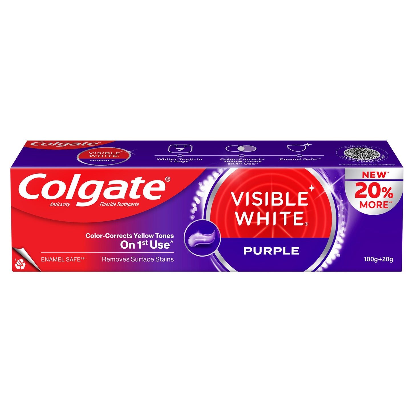Colgate Visible White Purple Toothpaste 120 g