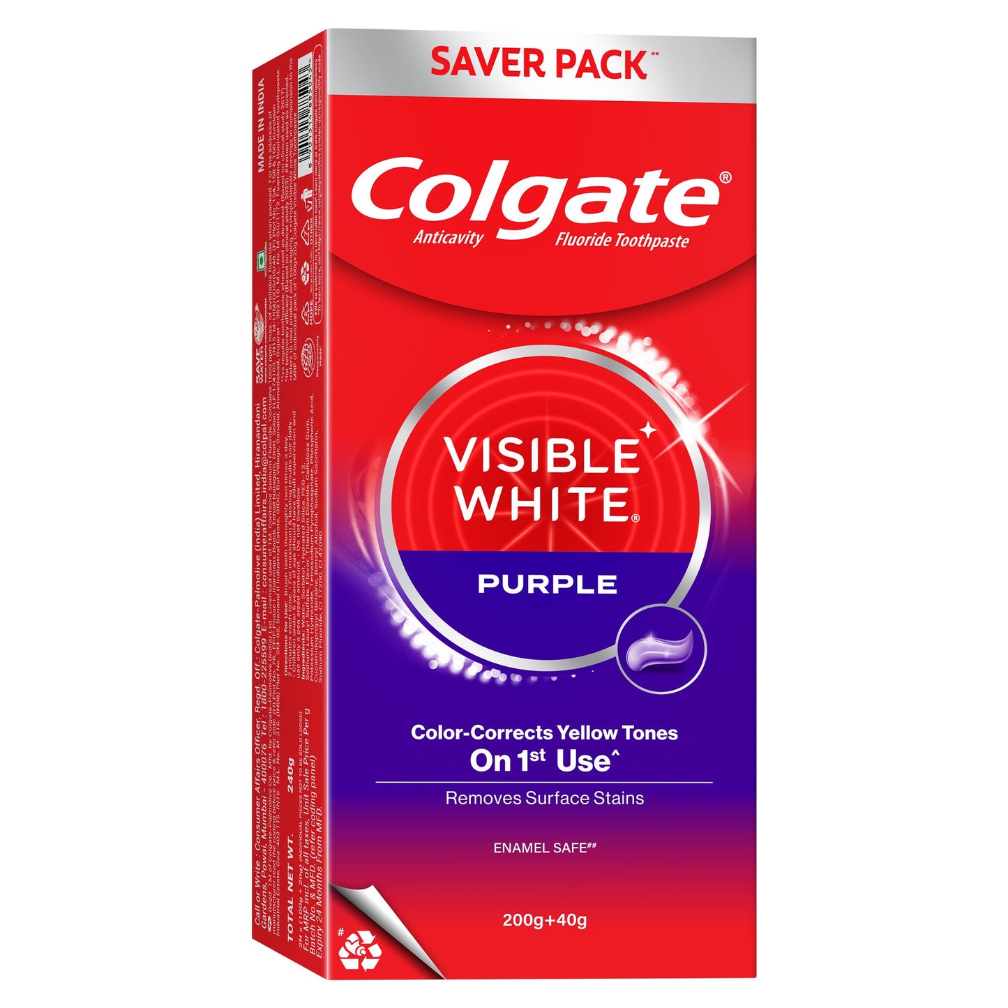 Colgate Visible White Purple Toothpaste 240 gm