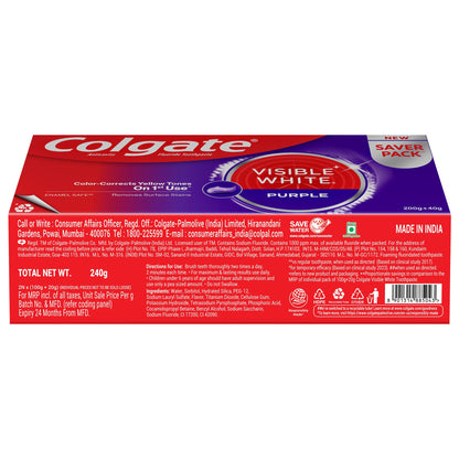 Colgate Visible White Purple Toothpaste 240 gm