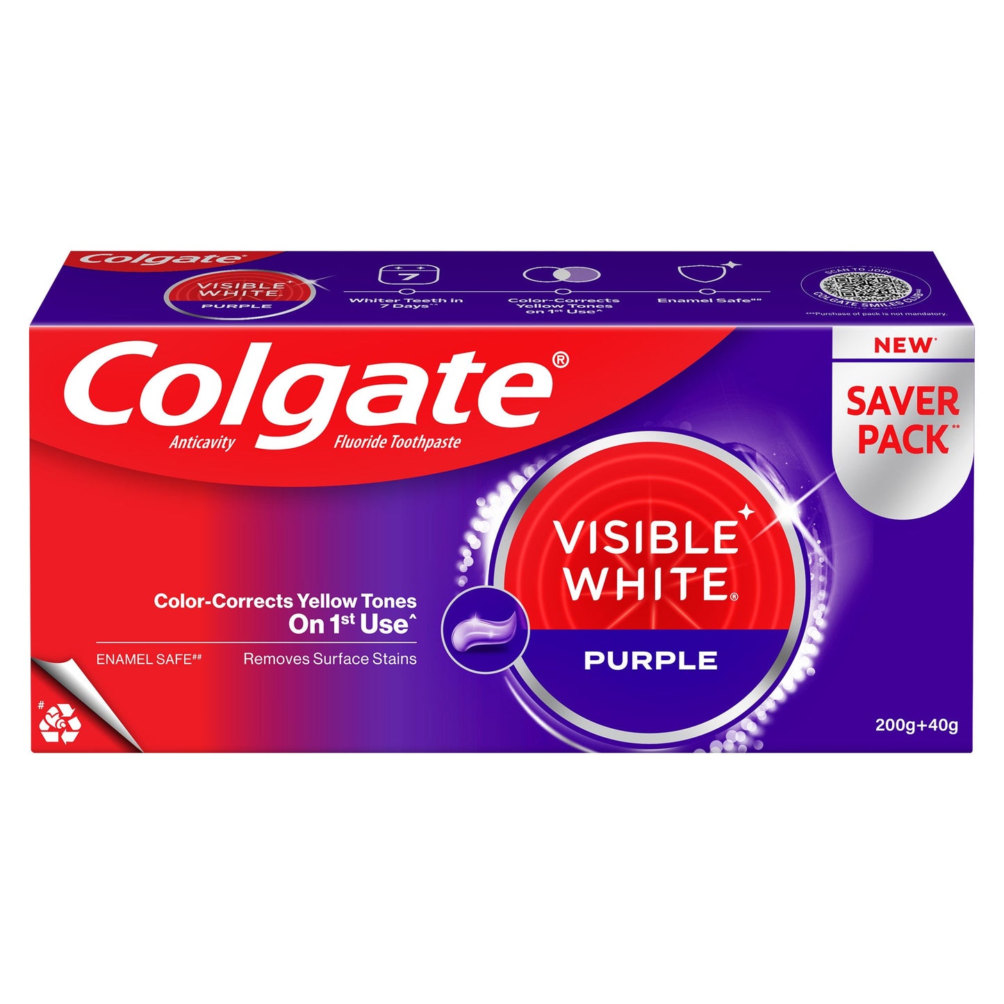 Colgate Visible White Purple Toothpaste 240 gm