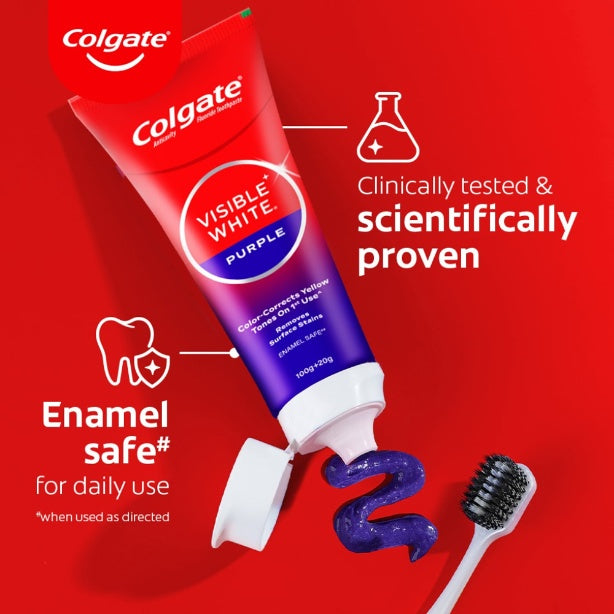 Colgate Visible White Purple Toothpaste 240 g