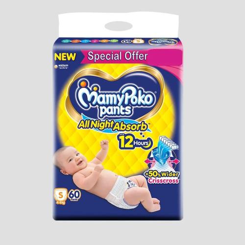 Mamy Poko Pants Standard All Night Small Diaper 60 Pcs