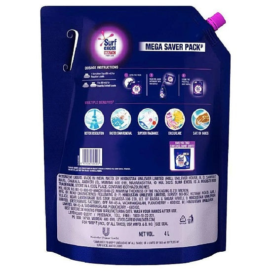 Surf Excel Liquid Detergent Front Load 4 ltr