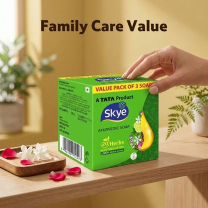 Skye Ayurvedic Soap, Pack of 3 x 125 g