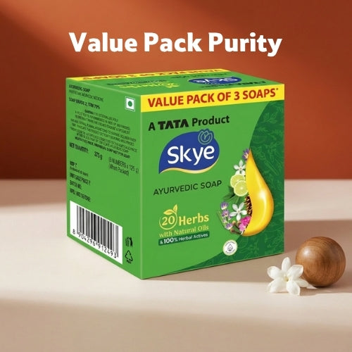 Skye Ayurvedic Soap, Pack of 3 x 125 g