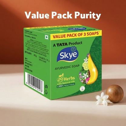 Skye Ayurvedic Soap, Pack of 3 x 125 g