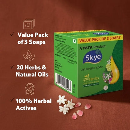 Skye Ayurvedic Soap, Pack of 3 x 125 g