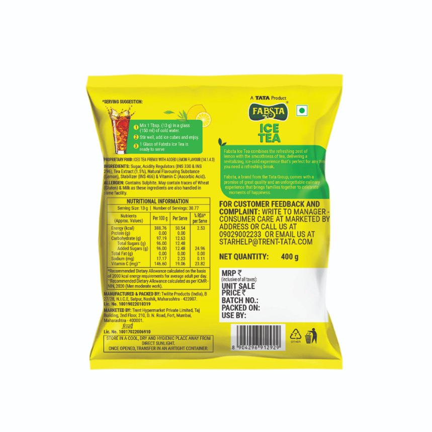 Fabsta Lemon Ice Tea Premix, 400 g