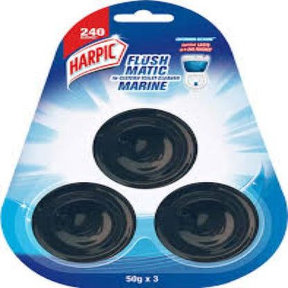 Harpic Flushmatic Aquamarine Toilet Cleaner 3x50 g