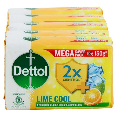 Dettol Lime Cool Bathing Soap 5x150 g