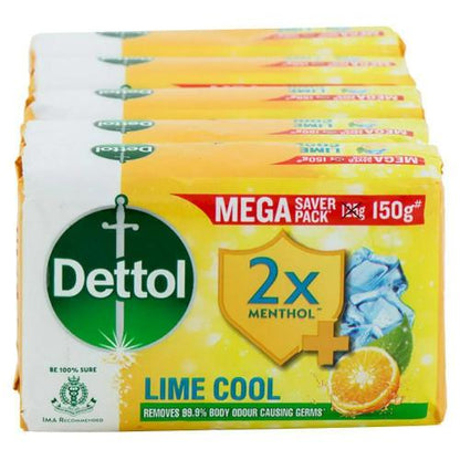 Dettol Lime Cool Bathing Soap 5x150 g