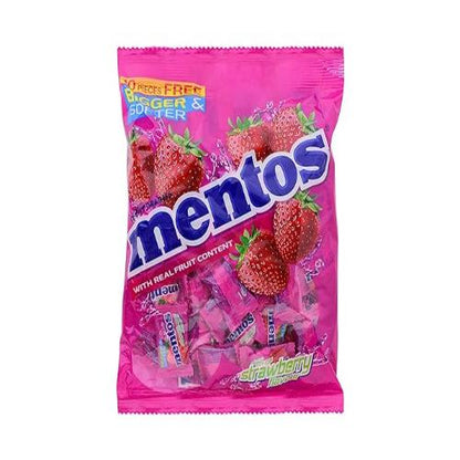 Mentos Strawberry Pouch 100 pcs