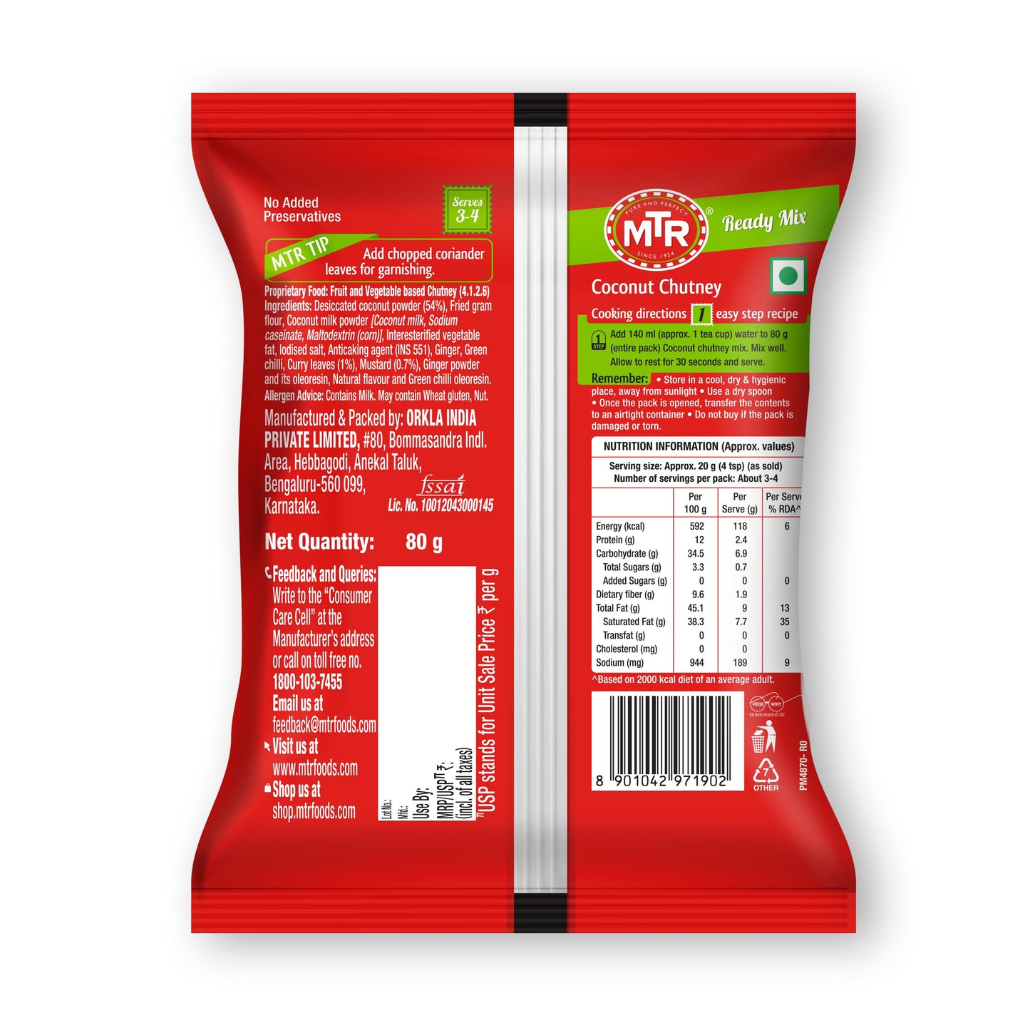 Mtr Coconut Chutney 80 gm