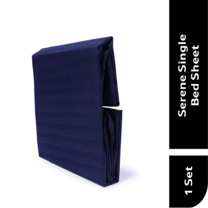 Smartle Serene Single Bedsheet Stripe Blue Single 1 pc
