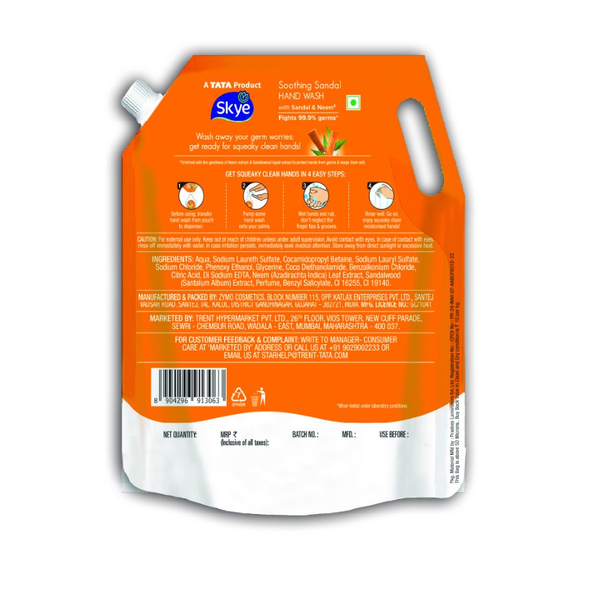 Skye Soothing Sandal Hand Wash, 1500 ml